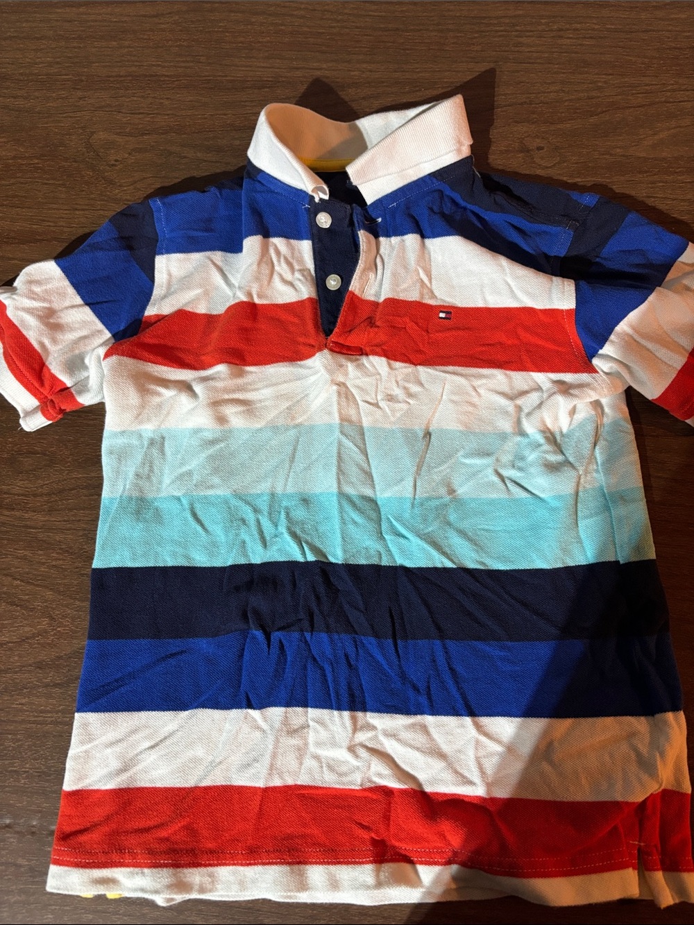 Tommy Hilfiger Red White Blue Striped Polo
